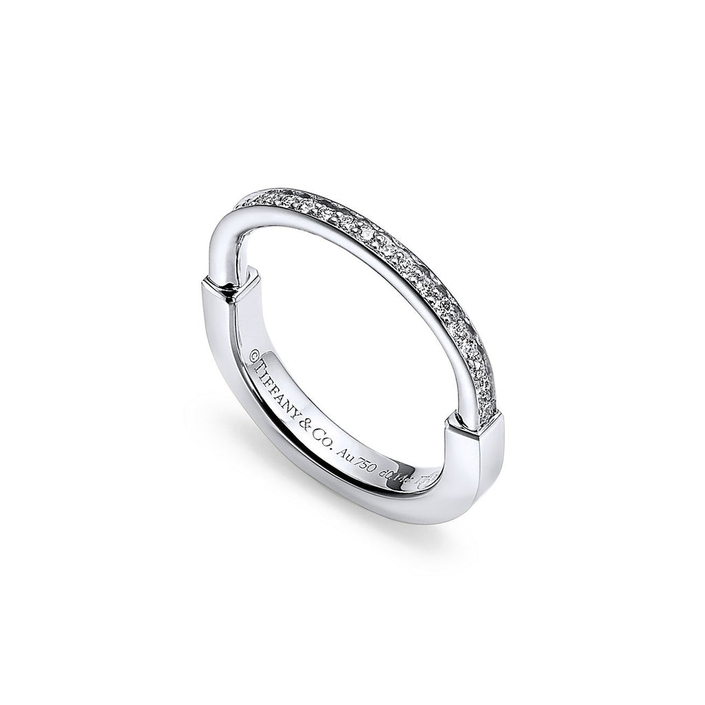 Tiffany Lock Moissanite Ring - 18K White Gold