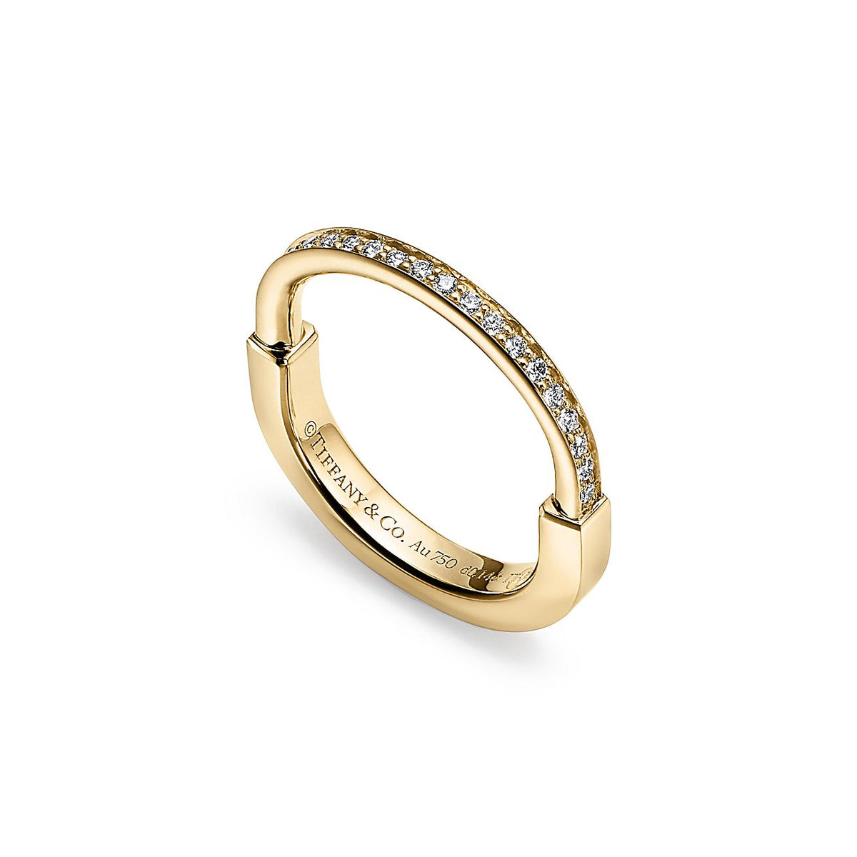 Tiffany Lock Moissanite Ring - 18K Yellow Gold