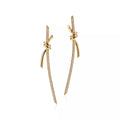 Tiffany Knot Drop Moissanite Earrings - 18K Yellow Gold