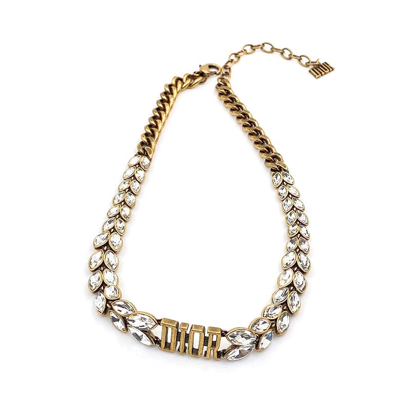 Dior Revolution Crystals Gold Tone Choker Necklace