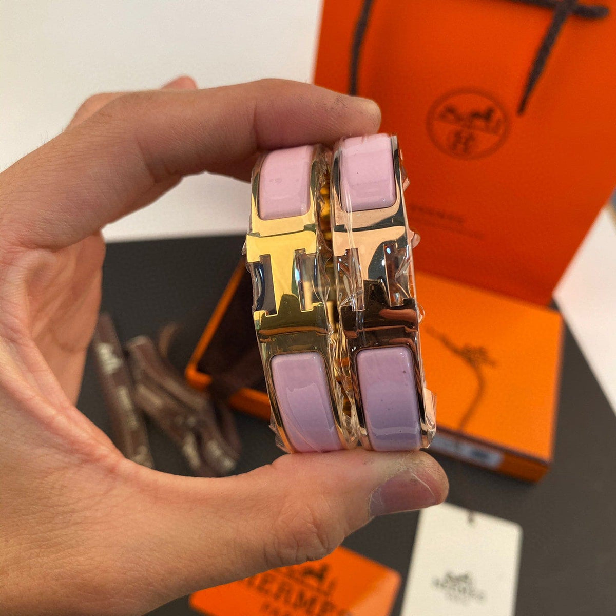Hermes Clic H Pink Bracelet