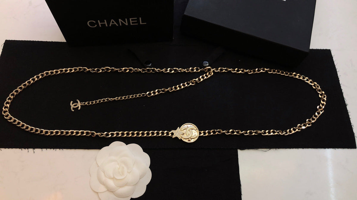Chanel Rhinestone Star Chain Necklace