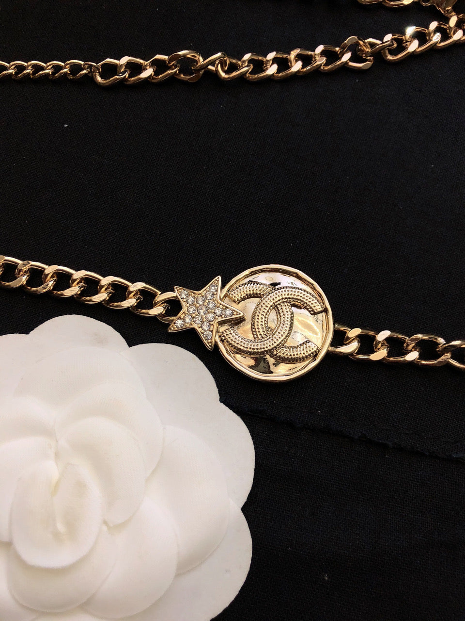 Chanel Rhinestone Star Chain Necklace