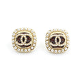 Chanel Square Crystal Earrings - 18K Yellow Gold