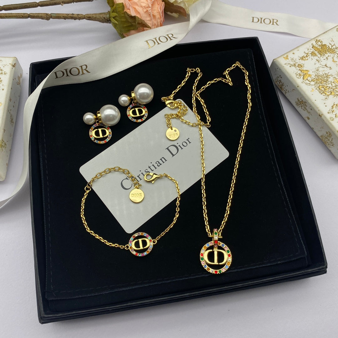 Dior Petit CD Multicolor Crystal Necklace