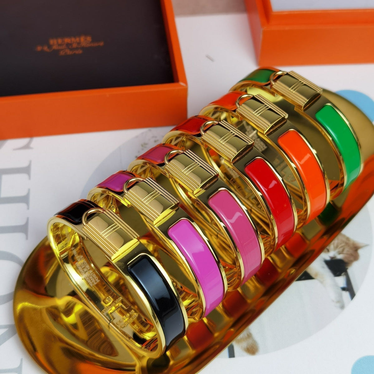 Hermes Clic Cadenas Red Bracelet