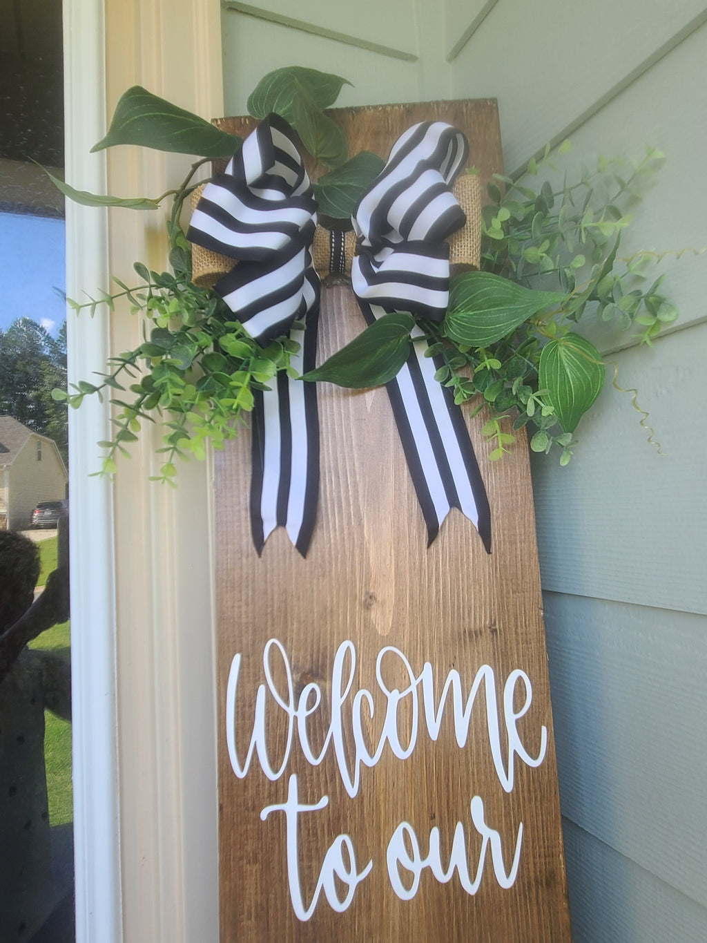 Personalized Wood Welcome Porch Sign - 5 ft