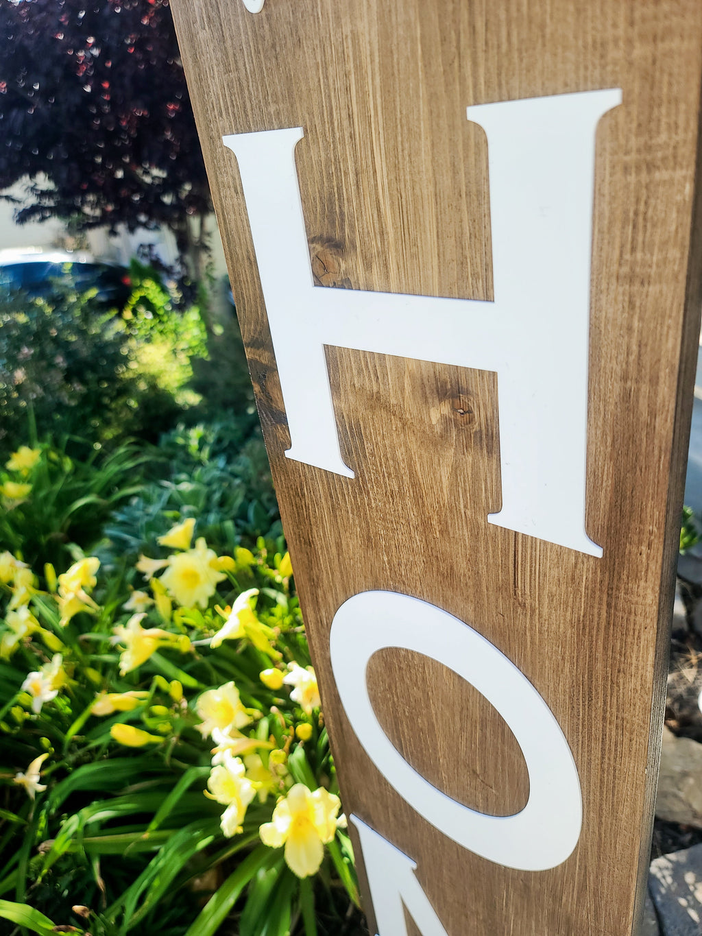 Personalized Wood Welcome Porch Sign - 5 ft
