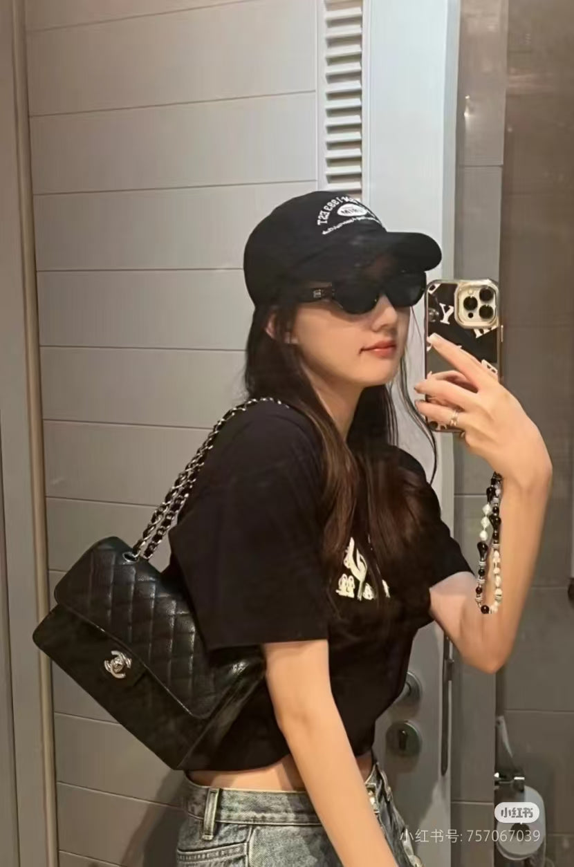 Chanel Classic Flap Bag – Black Quilted Caviar Leather with Gold-Tone Hardware