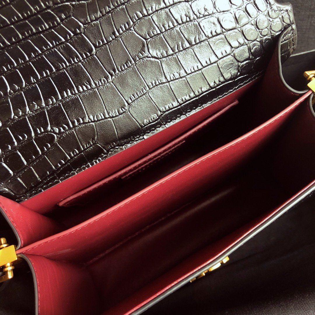 YSL Cassandra Mini Top Handle Bag Black