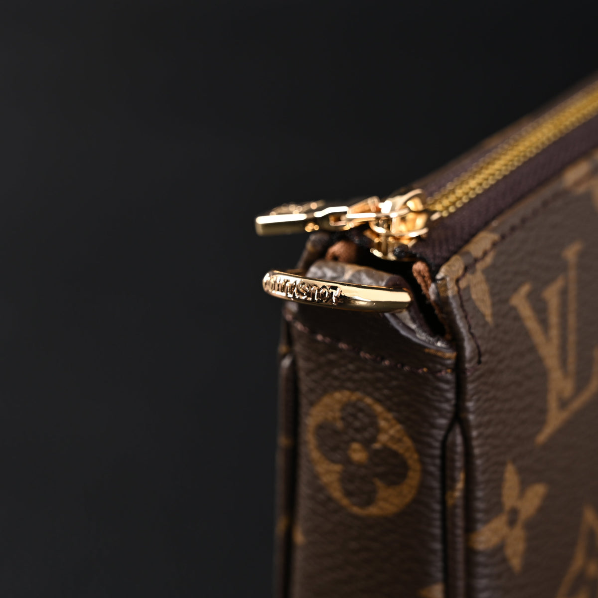 Louis Vuitton Pochette Accessoires Monogram Canvas Clutch Bag – Brown with Gold Chain (M82766)