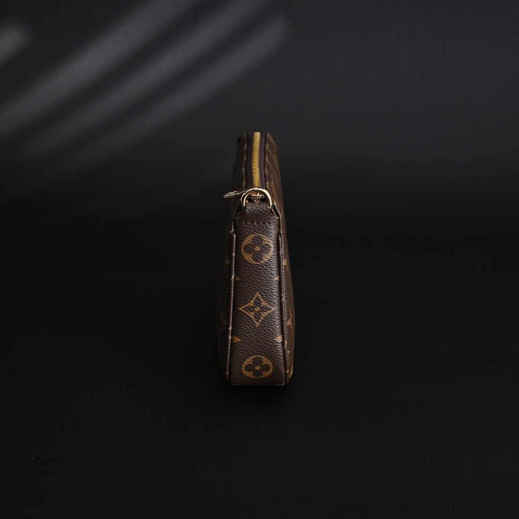 Louis Vuitton Pochette Accessoires Monogram Canvas Clutch Bag – Brown with Gold Chain (M82766)