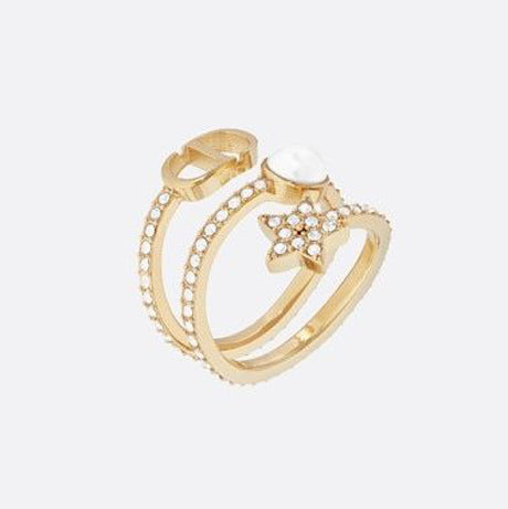 Dior Star Pearl Ring - 18K Yellow Gold
