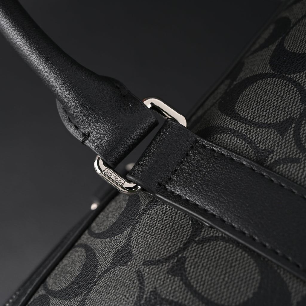 Coach Metropolitan Duffel Bag in Signature Black Canvas