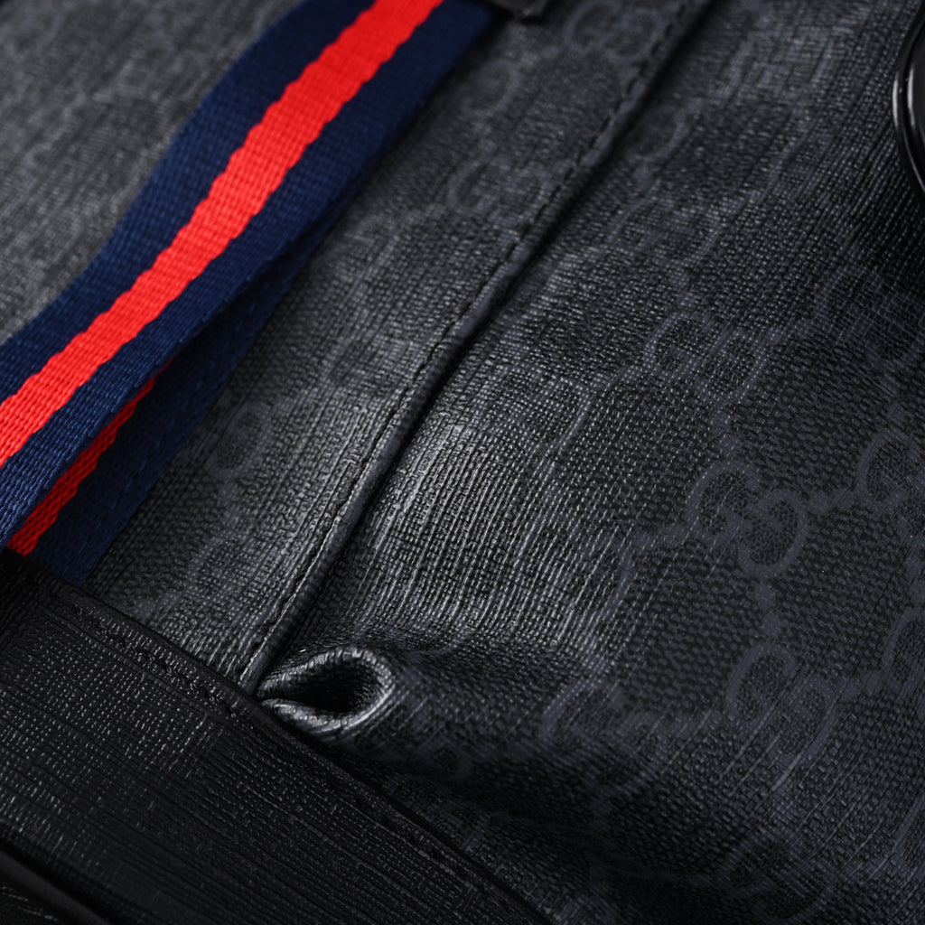 Gucci GG Supreme Monogram Backpack with Web Stripe