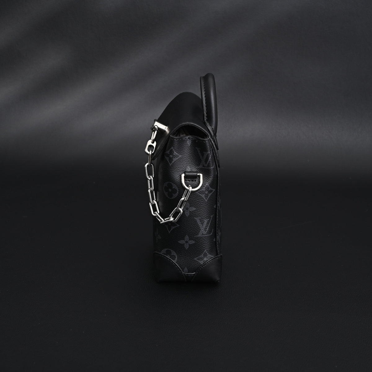 Louis Vuitton Soft Trunk Messenger – Monogram Eclipse Canvas with Silver Chain Handbag