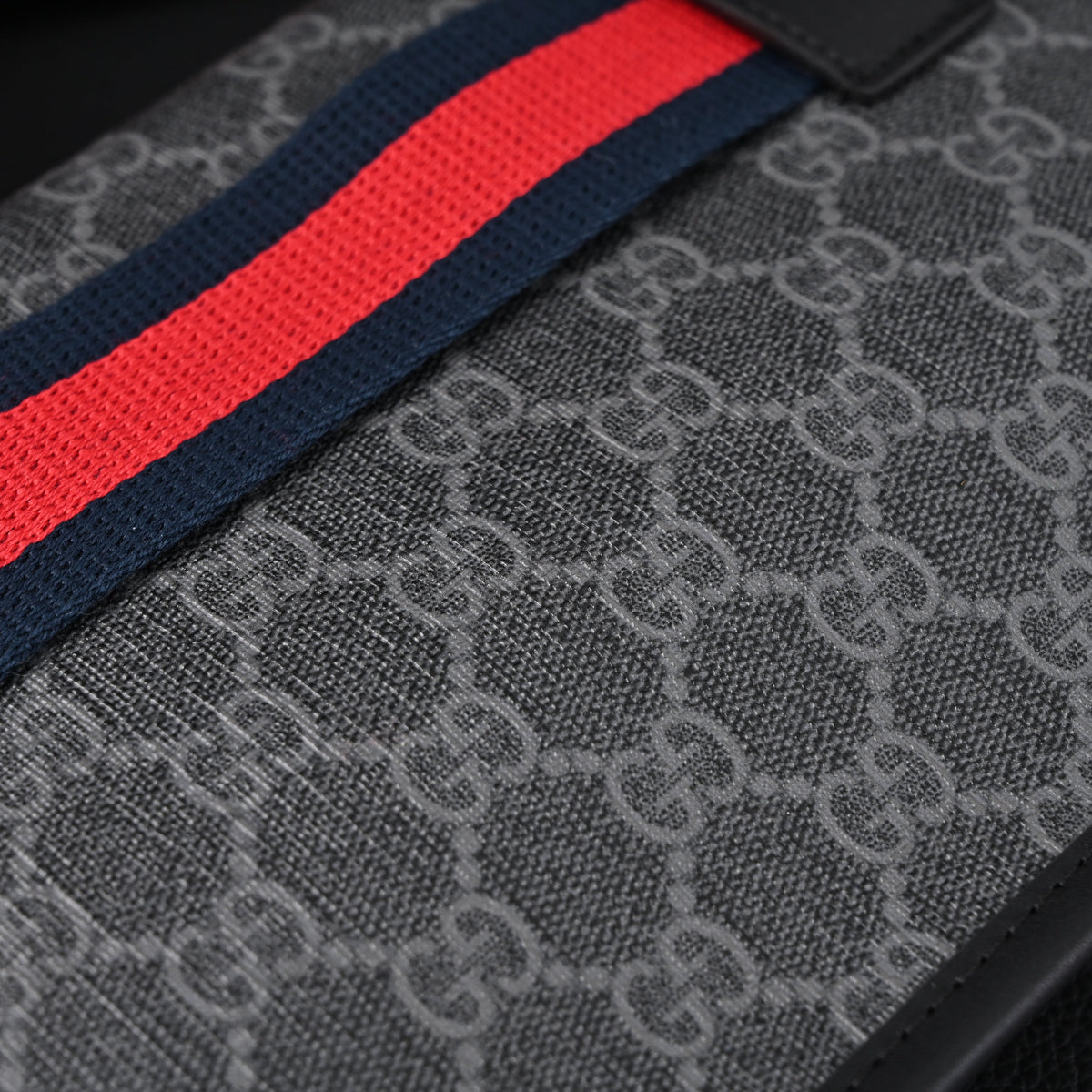 Gucci Ophidia GG Supreme Belt Bag – Black/Grey with Web Strap