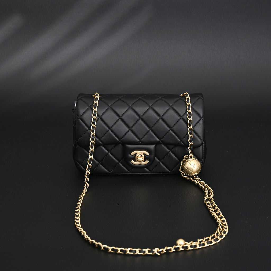 Chanel Classic Flap Mini Bag – Black Quilted Lambskin with Gold-Tone Hardware