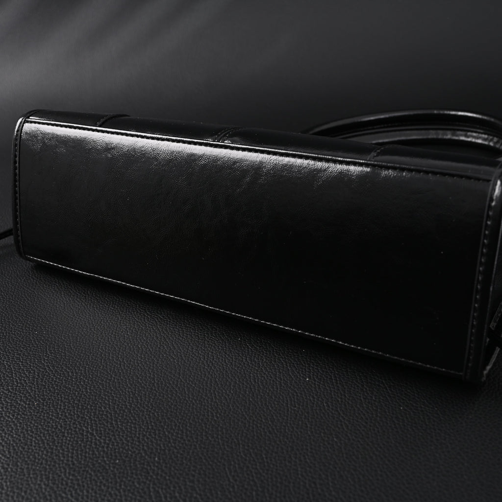 Prada Cleo Black Patent Leather Shoulder Bag with Gold Hardware