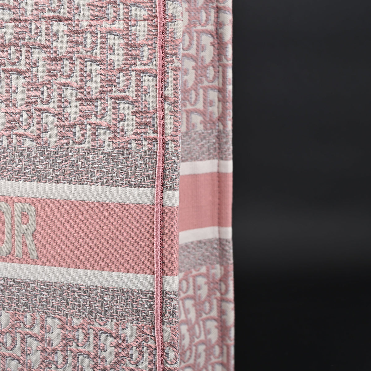 Dior Book Tote Oblique Embroidered Canvas Bag – Large Pink