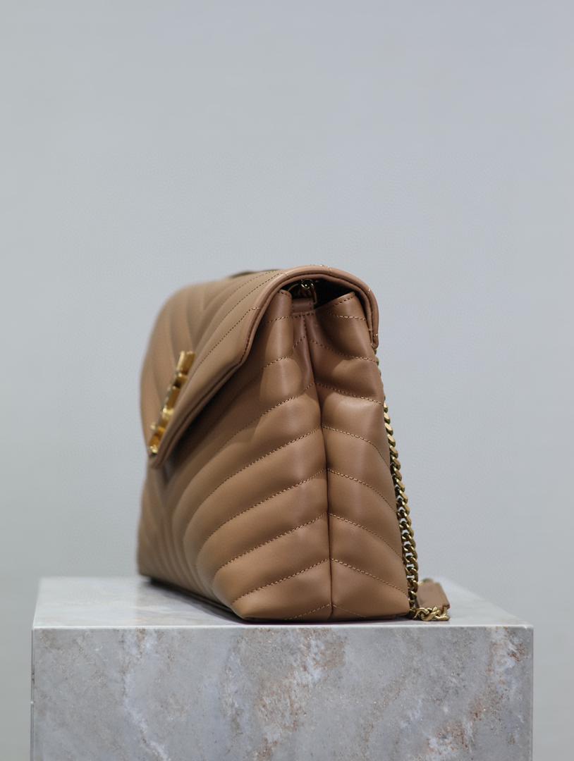 YSL Loulou Small Bag Beige Brown