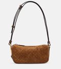 Gucci Half Horsebit Suede Shoulder Bag