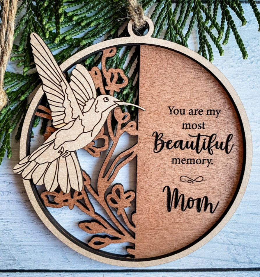Personalized Memorial Name Ornament - Two Layers