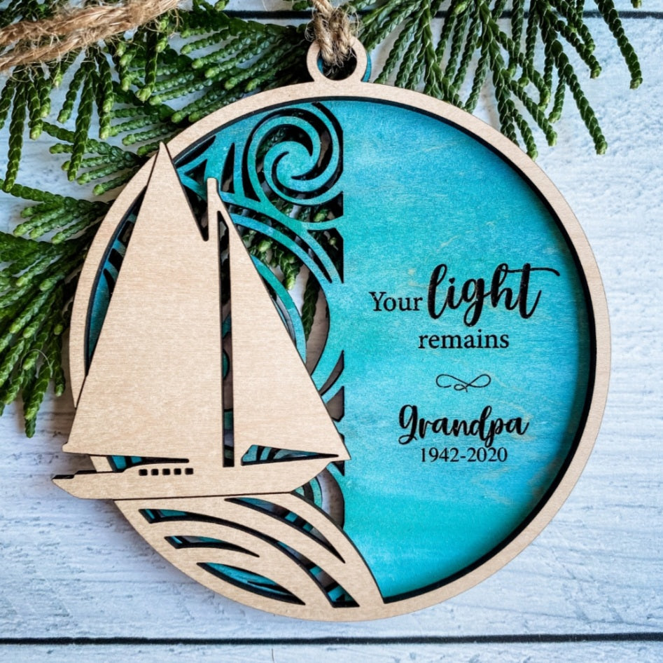 Personalized Memorial Name Ornament - Two Layers
