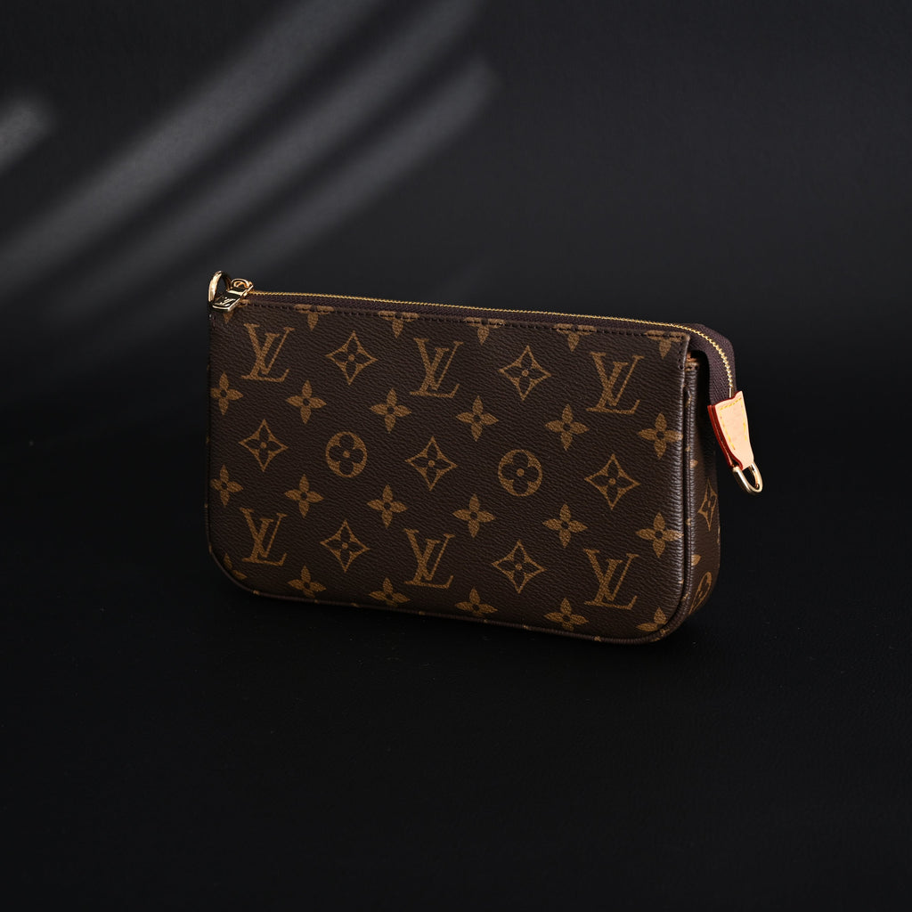 Louis Vuitton Pochette Accessoires Monogram Canvas Clutch Bag – Brown with Gold Chain (M82766)