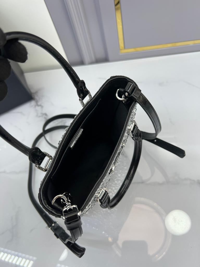 Prada Satin Tote Bag with Crystals
