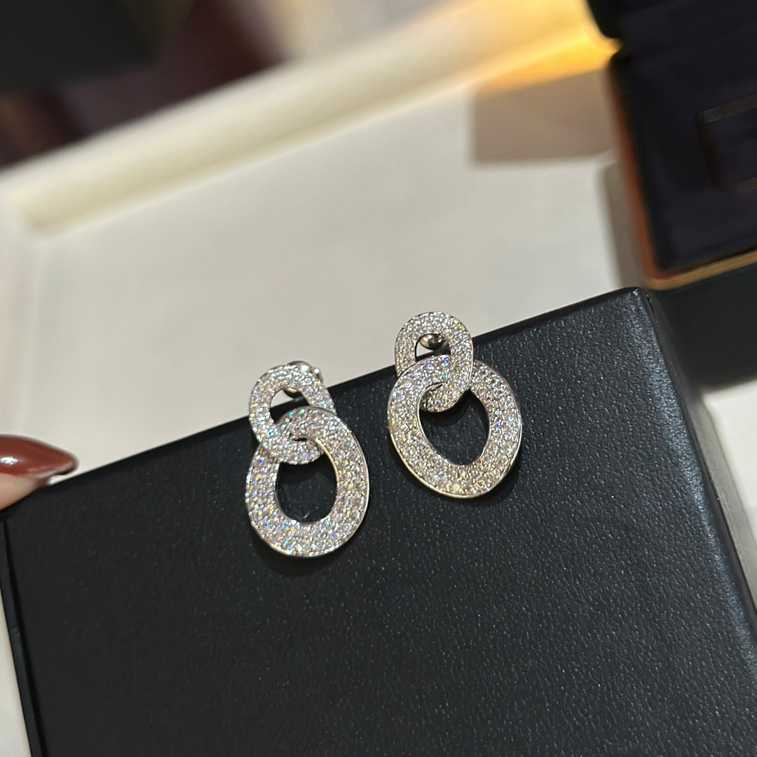 Olympia Diamond Earrings - 18K White Gold