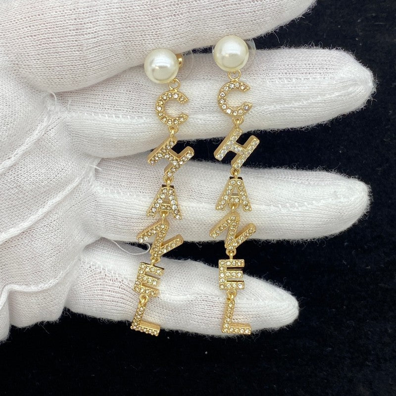 Chanel Script Long Tassel Earrings - 18K Yellow Gold