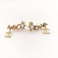 Chanel Script Diamond Earrings - 18K Yellow Gold