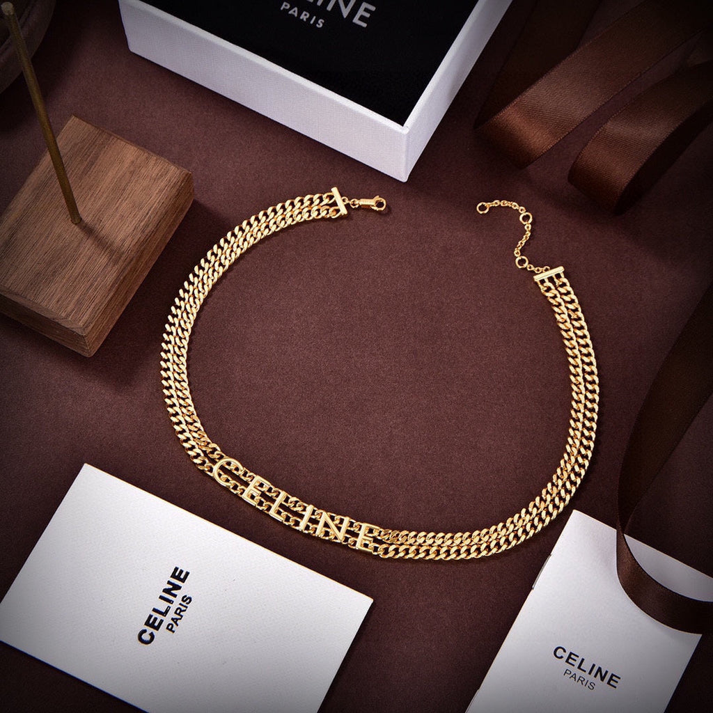 Celine Triomphe Gourmette Necklace