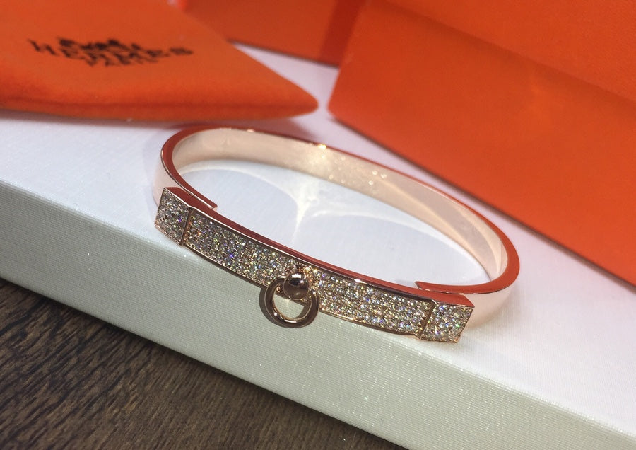 Hermes Collier De Chien Diamond Bracelet - 18K Gold