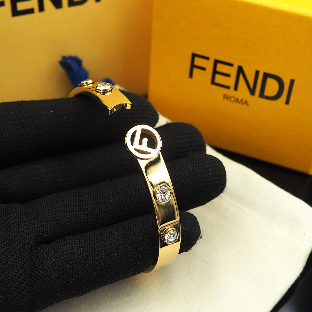 Fendi Is Crystal Bracelet - 18K Gold