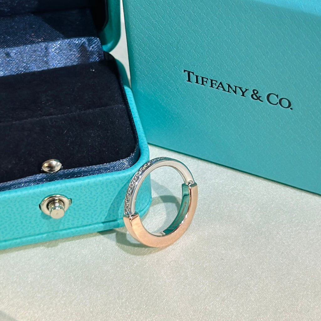 Tiffany Lock Moissanite Ring - 18K Rose Gold