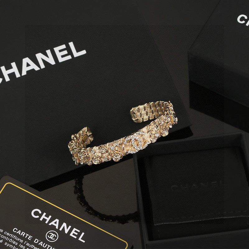 Chanel Flower Diamond Cuff Bracelet