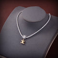 Celine Triomphe Crystals Link Necklace