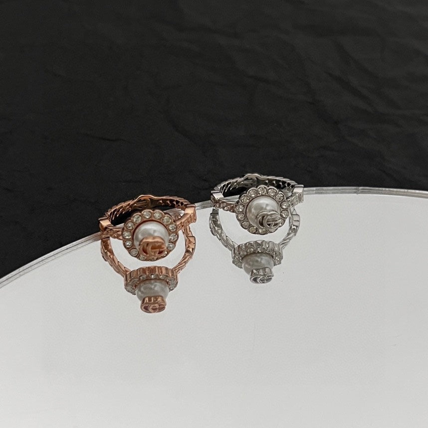 Gucci Double G Pearl Ring - 18K Gold