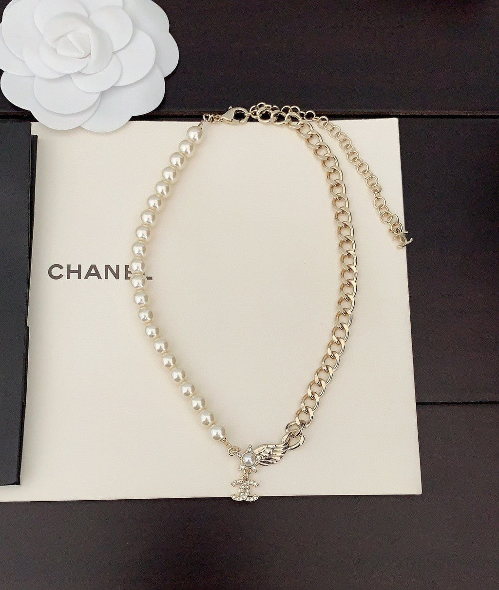 Chanel Pearl Chain Choker Necklace
