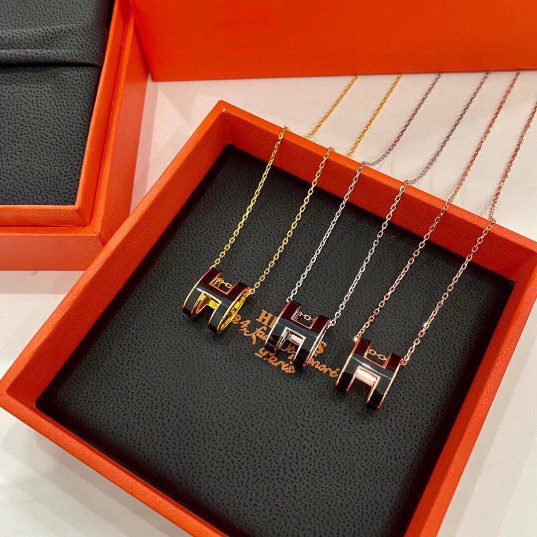 Hermes Mini Pop Black Necklace