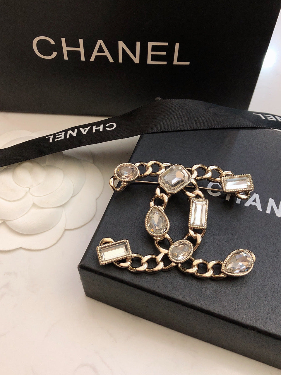 Chanel Crystals Strass Brooch