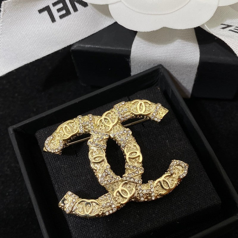 Chanel Diamond Gold Brooch