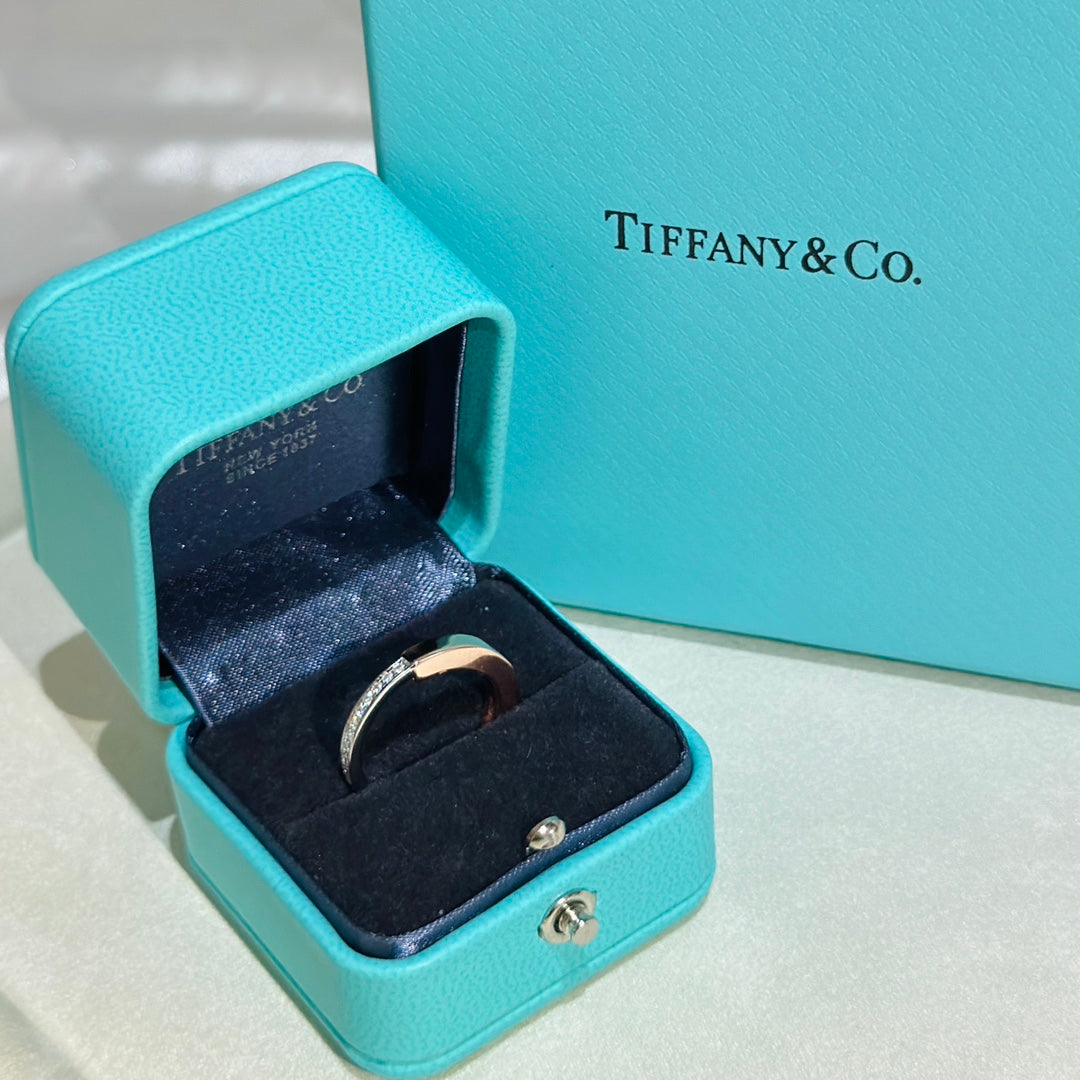 Tiffany Lock Moissanite Ring - 18K Rose Gold