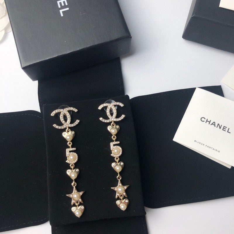 Chanel No.5 Long Earrings - 18K Yellow Gold