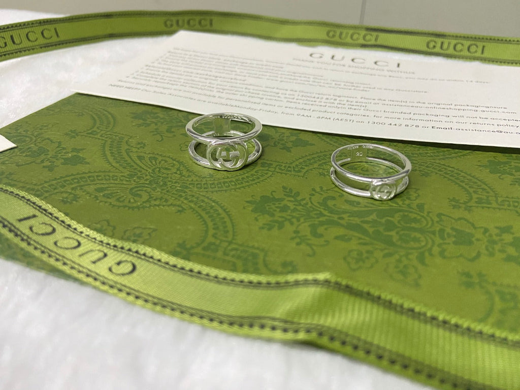 Gucci Double G Interlocking G Wide Open Ring