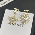 Chanel Heart & Star Earrings - 18K Yellow Gold