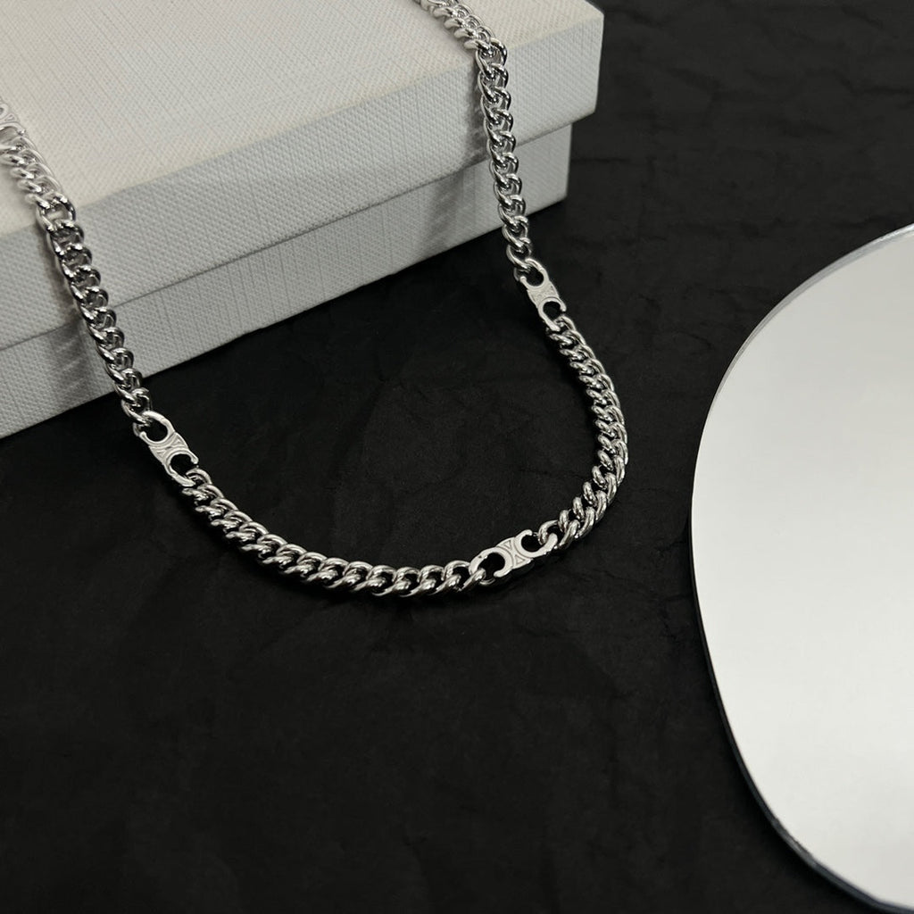 Celine Triomphe Gourmette Chain Necklace