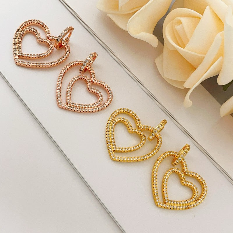 Tiffany Heart Diamond Earrings - 18K Gold